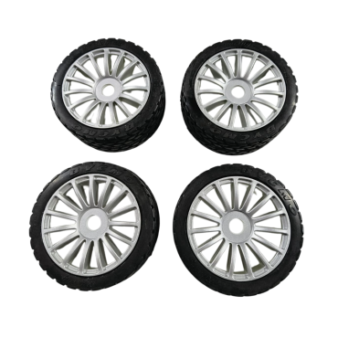 JOGO DE RODAS E PNEUS SEXTAVADO 17MM PARA AUTOMODELOS 1/8 GT GT2 BUGGY ETC VIPGT